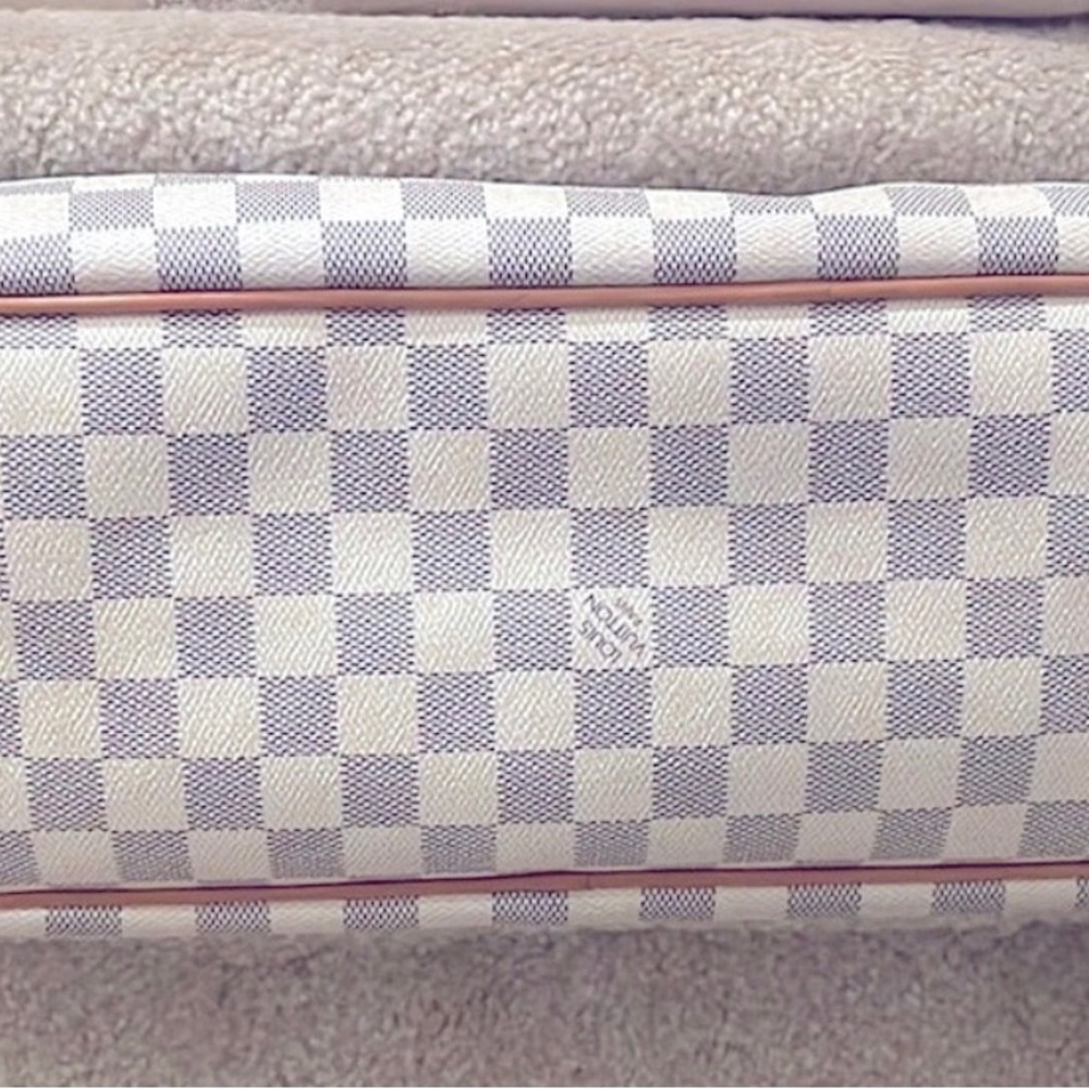 Louis Vuitton Damier Azure Delightful Hobo with Brown Tassles Turquoise - Picture 3 of 8